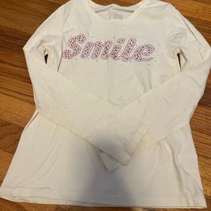 Faded glory off white long sleeve tee